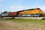 BNSF 6955, BNSF 808306 (buffer car), BNSF 91 (unmanned  track geometry car)